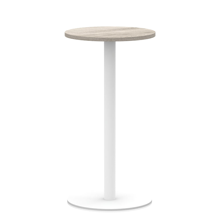 Italia Round Poseur Table with White Leg, Multiple Colours, 600–1200mm Widths, Two Heights, Durable MFC, Self-Assembly, 10 Year Warranty – Modern Office Meeting Table