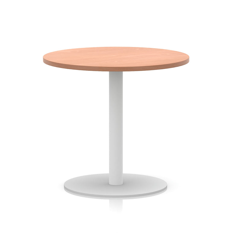 Italia Round Poseur Table with White Leg, Multiple Colours, 600–1200mm Widths, Two Heights, Durable MFC, Self-Assembly, 10 Year Warranty – Modern Office Meeting Table