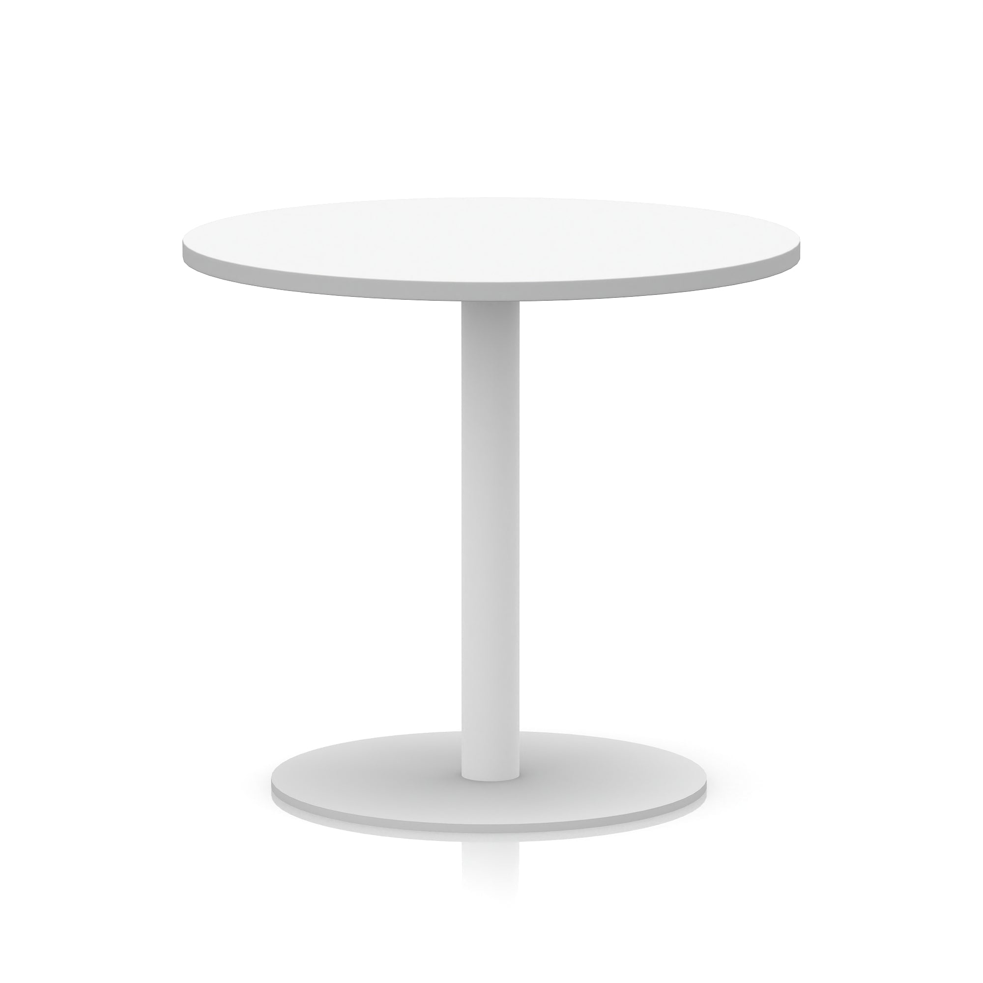 Italia Round Poseur Table with White Leg, Multiple Colours, 600–1200mm Widths, Two Heights, Durable MFC, Self-Assembly, 10 Year Warranty – Modern Office Meeting Table