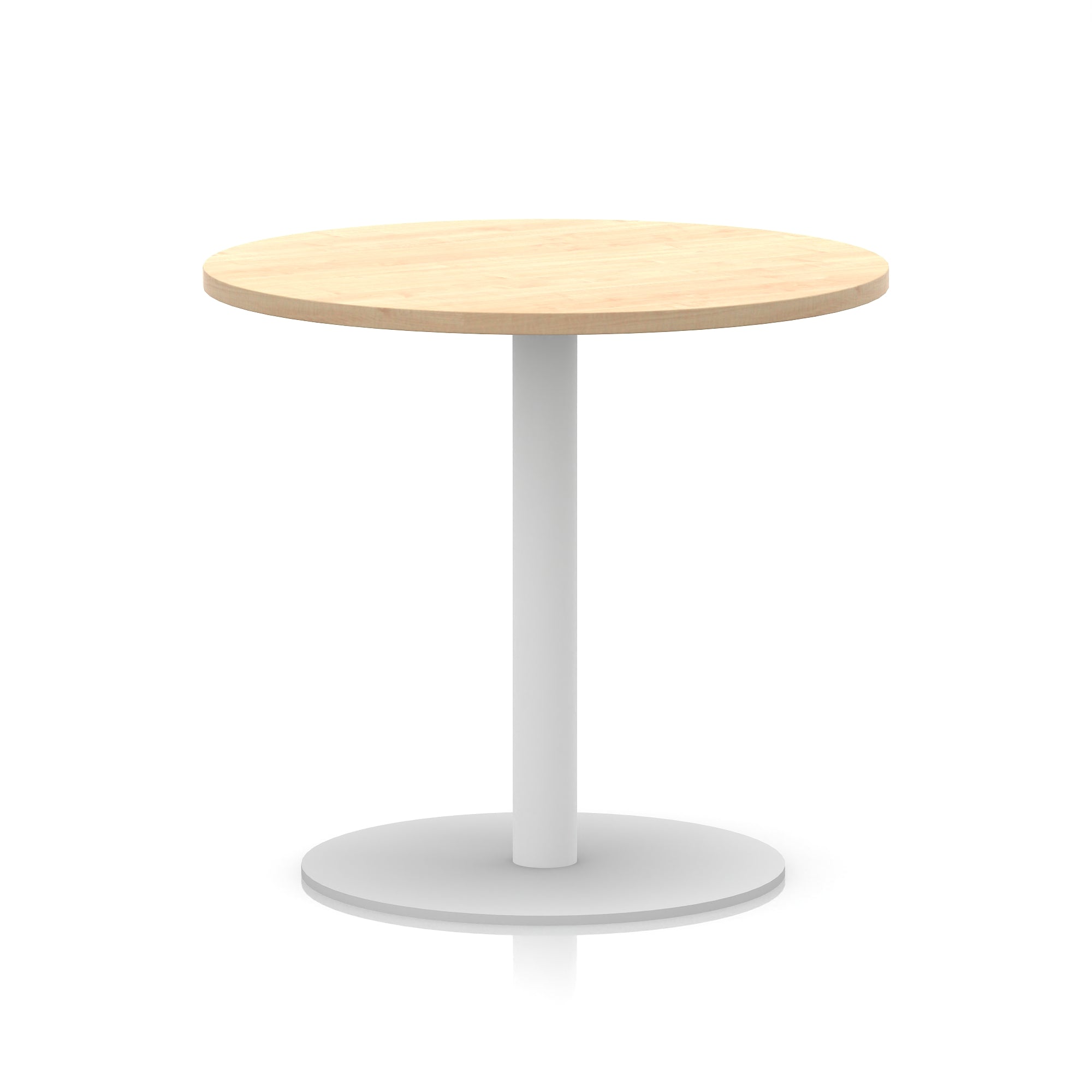 Italia Round Poseur Table with White Leg, Multiple Colours, 600–1200mm Widths, Two Heights, Durable MFC, Self-Assembly, 10 Year Warranty – Modern Office Meeting Table