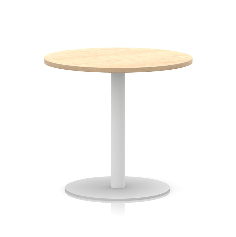 Italia Round Poseur Table with White Leg, Multiple Colours, 600–1200mm Widths, Two Heights, Durable MFC, Self-Assembly, 10 Year Warranty – Modern Office Meeting Table