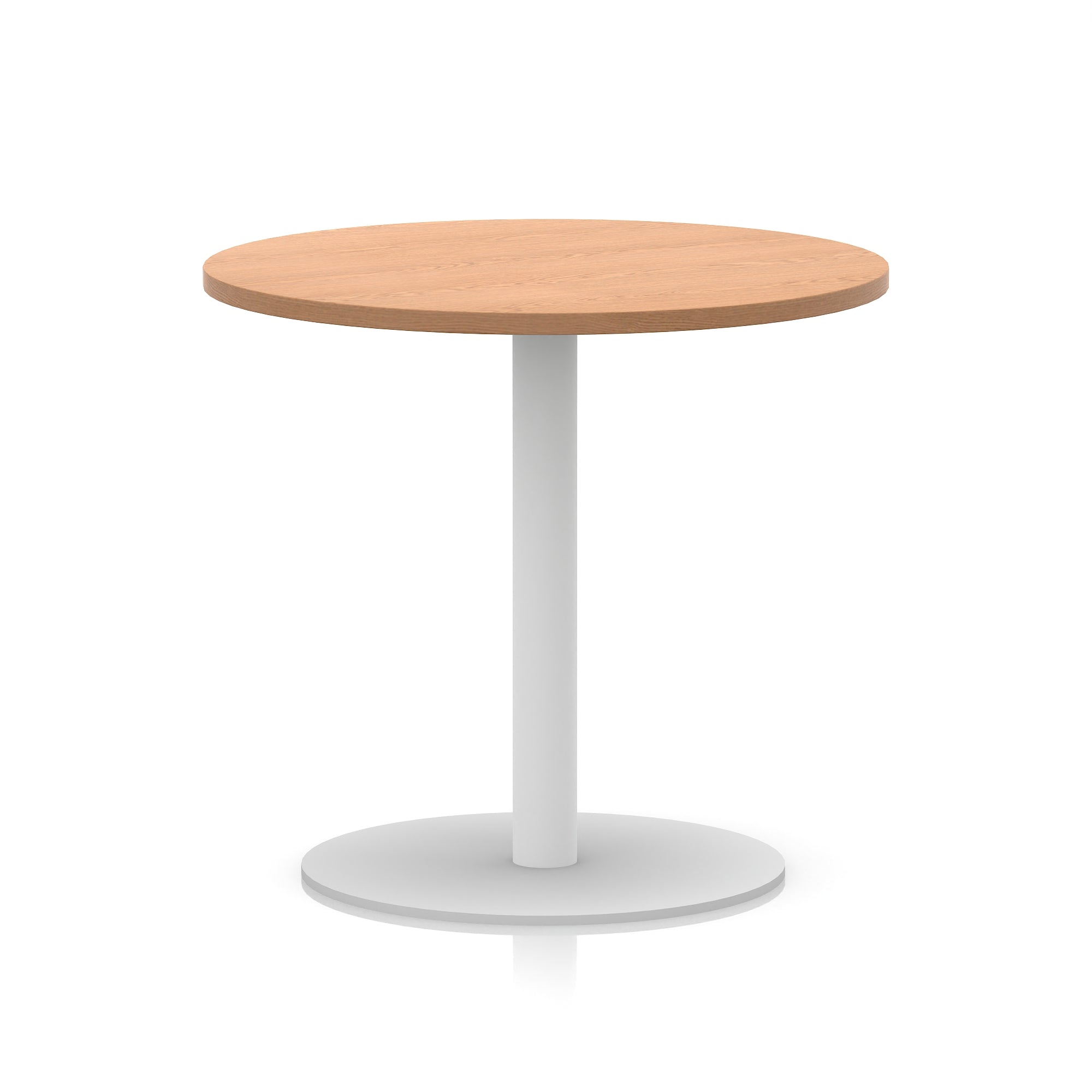 Italia Round Poseur Table with White Leg, Multiple Colours, 600–1200mm Widths, Two Heights, Durable MFC, Self-Assembly, 10 Year Warranty – Modern Office Meeting Table