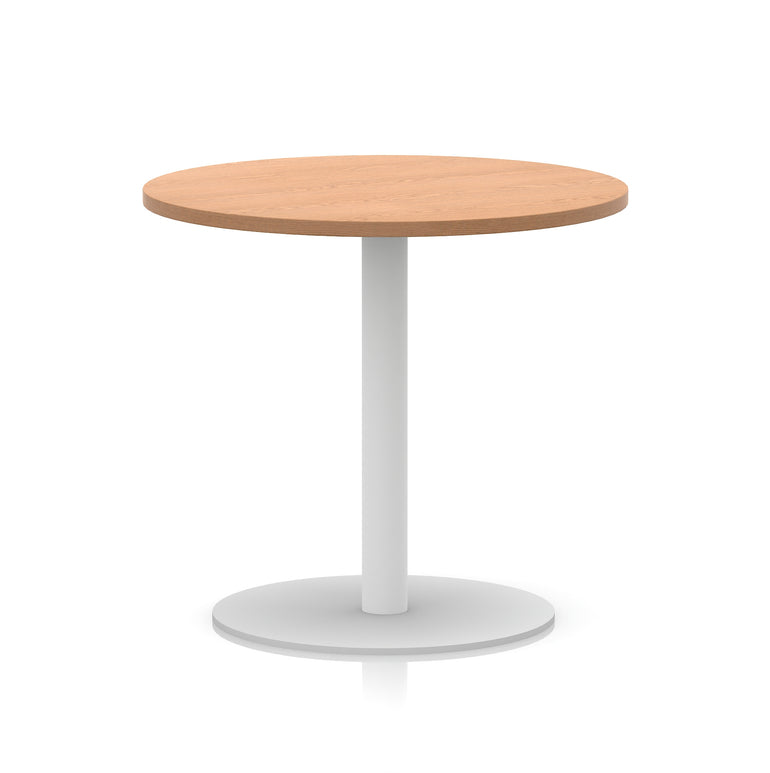 Italia Round Poseur Table with White Leg, Multiple Colours, 600–1200mm Widths, Two Heights, Durable MFC, Self-Assembly, 10 Year Warranty – Modern Office Meeting Table