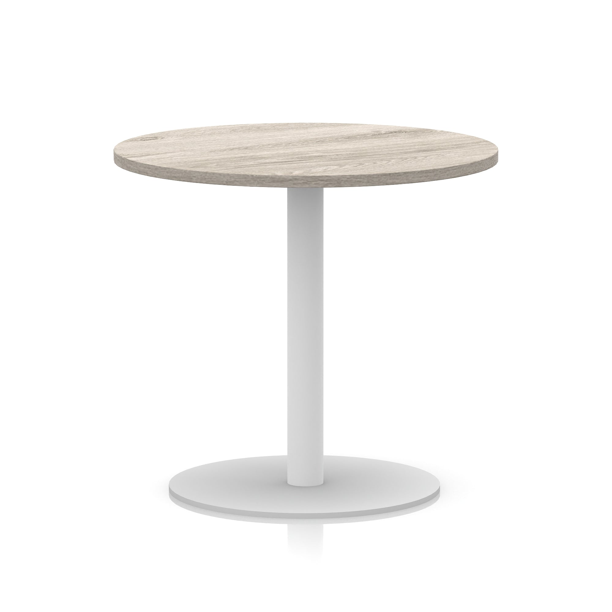 Italia Round Poseur Table with White Leg, Multiple Colours, 600–1200mm Widths, Two Heights, Durable MFC, Self-Assembly, 10 Year Warranty – Modern Office Meeting Table