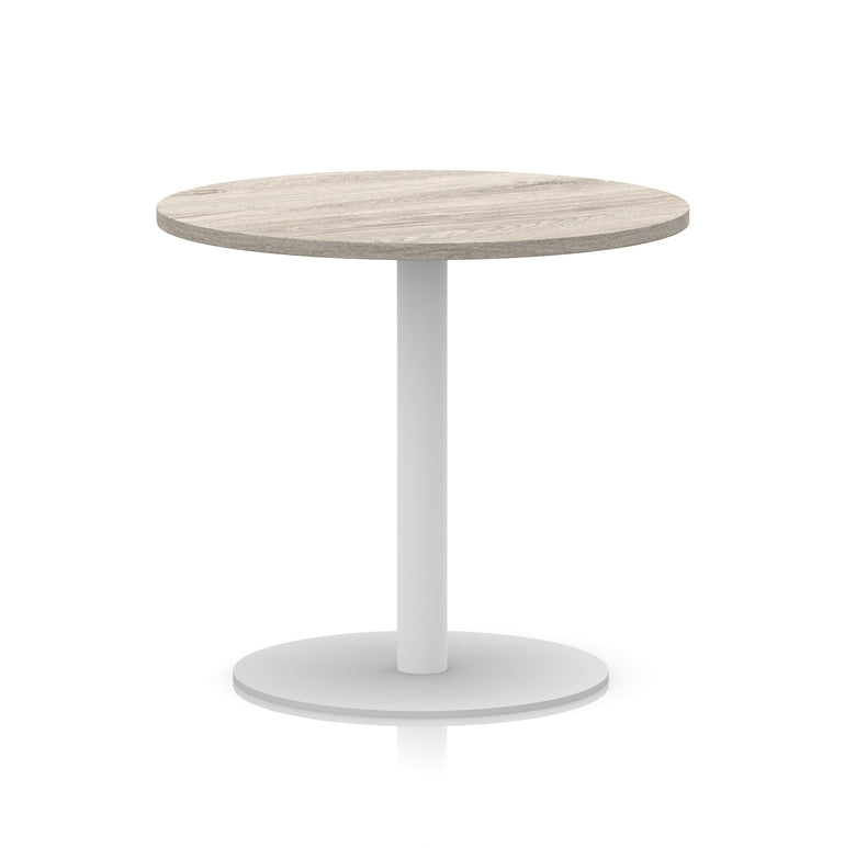 Italia Round Poseur Table with White Leg, Multiple Colours, 600–1200mm Widths, Two Heights, Durable MFC, Self-Assembly, 10 Year Warranty – Modern Office Meeting Table