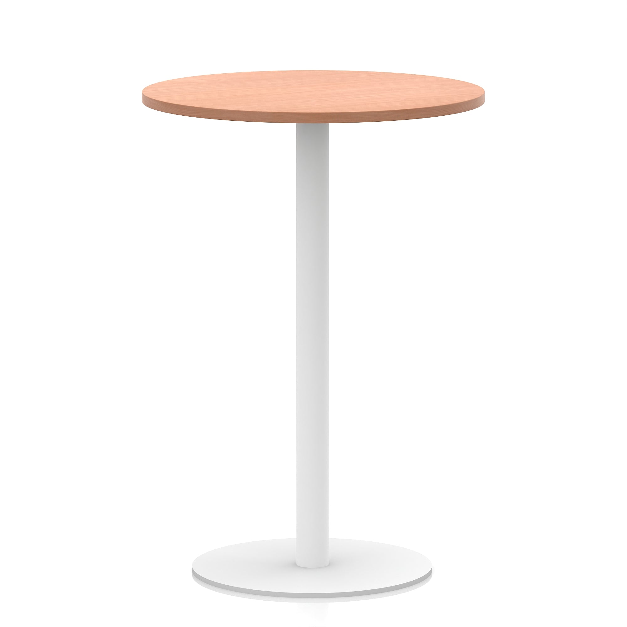 Italia Round Poseur Table with White Leg, Multiple Colours, 600–1200mm Widths, Two Heights, Durable MFC, Self-Assembly, 10 Year Warranty – Modern Office Meeting Table