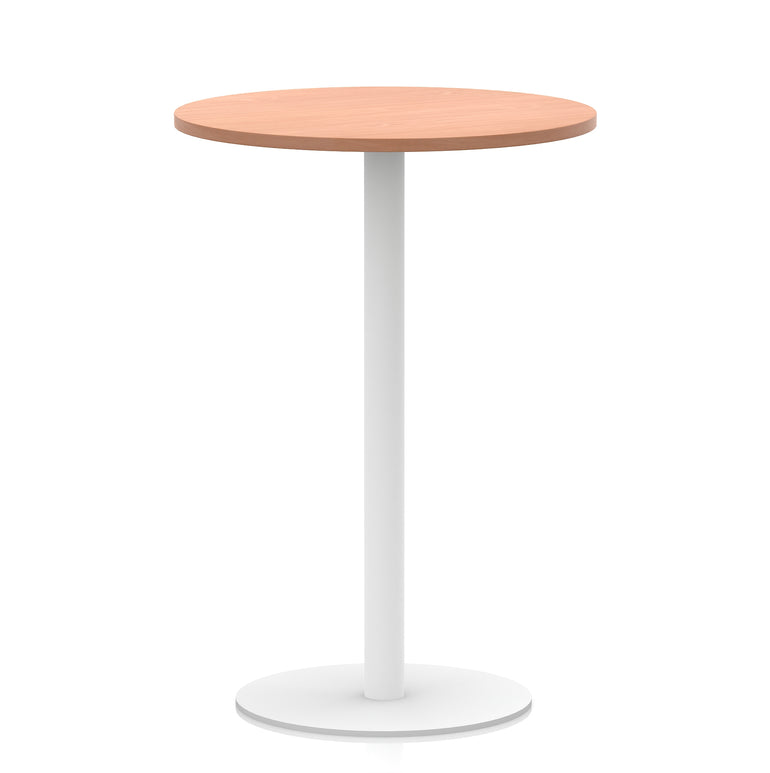Italia Round Poseur Table with White Leg, Multiple Colours, 600–1200mm Widths, Two Heights, Durable MFC, Self-Assembly, 10 Year Warranty – Modern Office Meeting Table