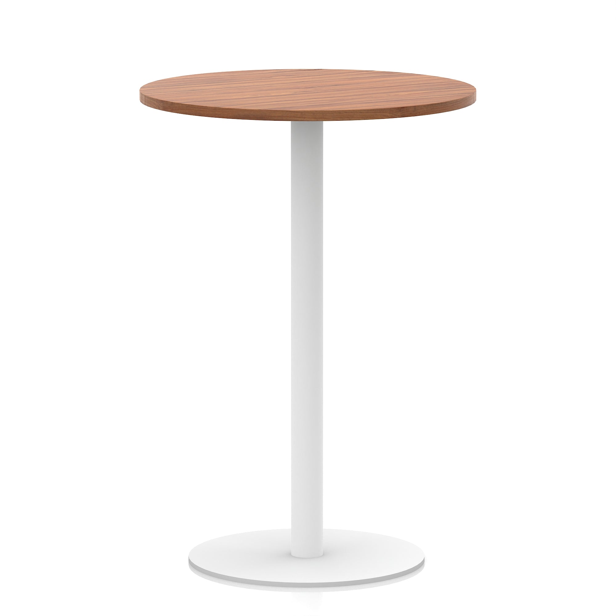Italia Round Poseur Table with White Leg, Multiple Colours, 600–1200mm Widths, Two Heights, Durable MFC, Self-Assembly, 10 Year Warranty – Modern Office Meeting Table