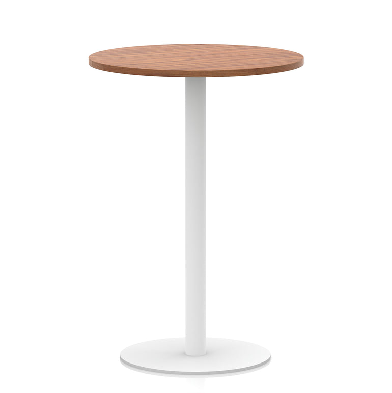 Italia Round Poseur Table with White Leg, Multiple Colours, 600–1200mm Widths, Two Heights, Durable MFC, Self-Assembly, 10 Year Warranty – Modern Office Meeting Table