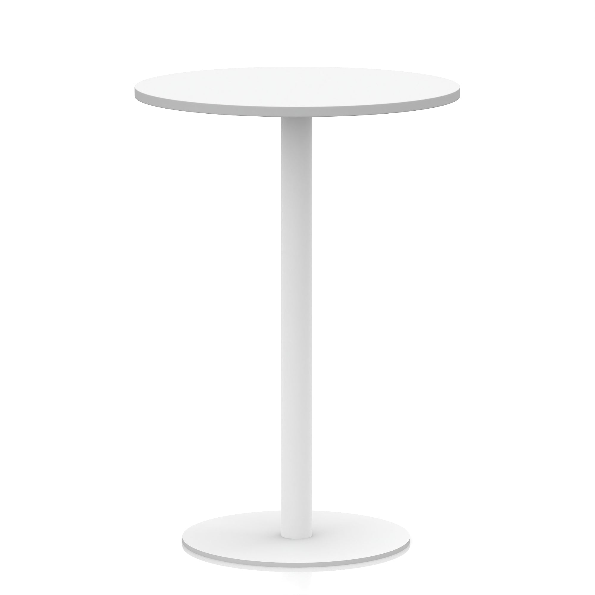 Italia Round Poseur Table with White Leg, Multiple Colours, 600–1200mm Widths, Two Heights, Durable MFC, Self-Assembly, 10 Year Warranty – Modern Office Meeting Table