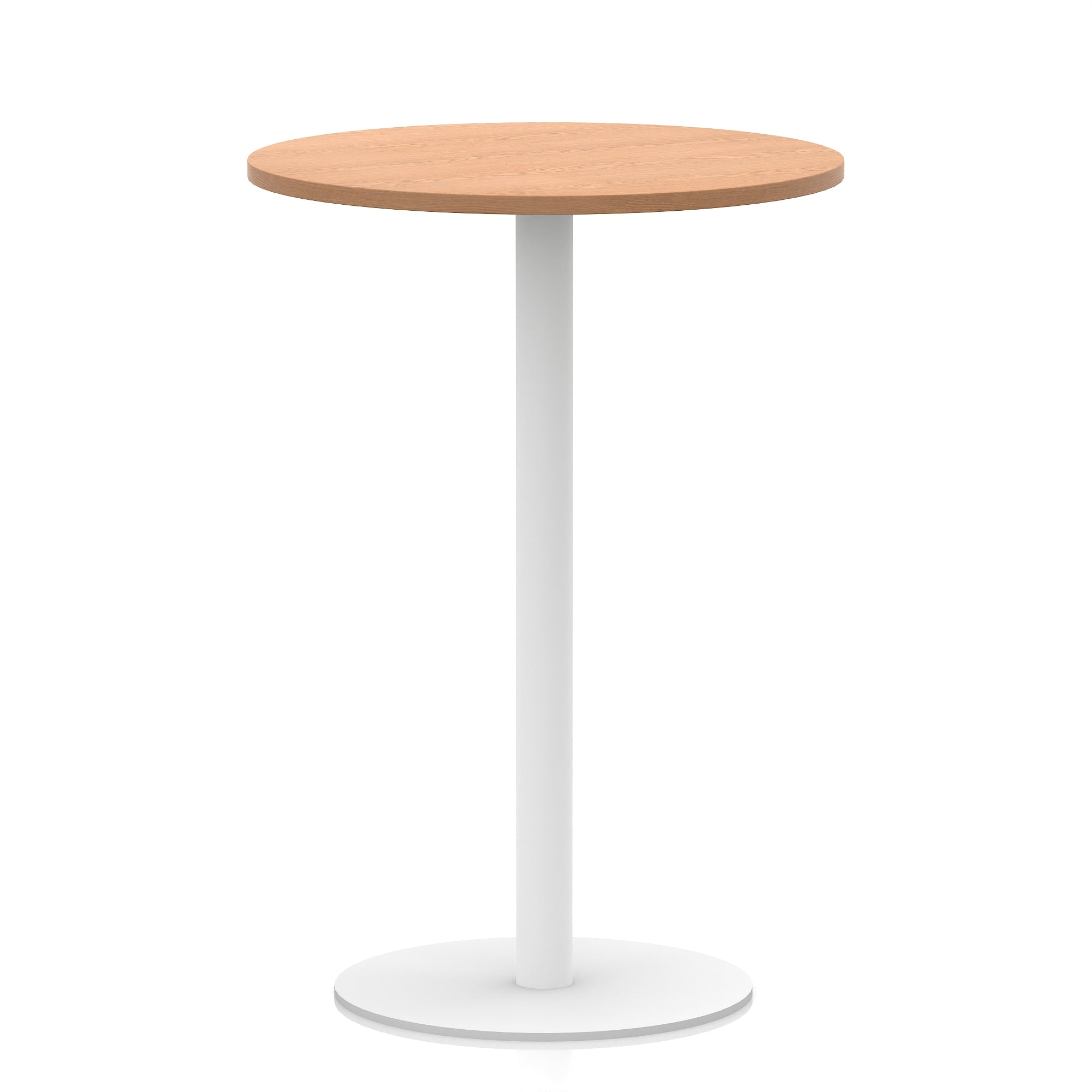 Italia Round Poseur Table with White Leg, Multiple Colours, 600–1200mm Widths, Two Heights, Durable MFC, Self-Assembly, 10 Year Warranty – Modern Office Meeting Table