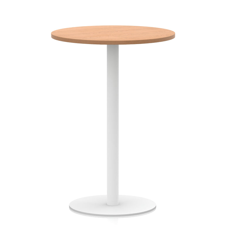 Italia Round Poseur Table with White Leg, Multiple Colours, 600–1200mm Widths, Two Heights, Durable MFC, Self-Assembly, 10 Year Warranty – Modern Office Meeting Table