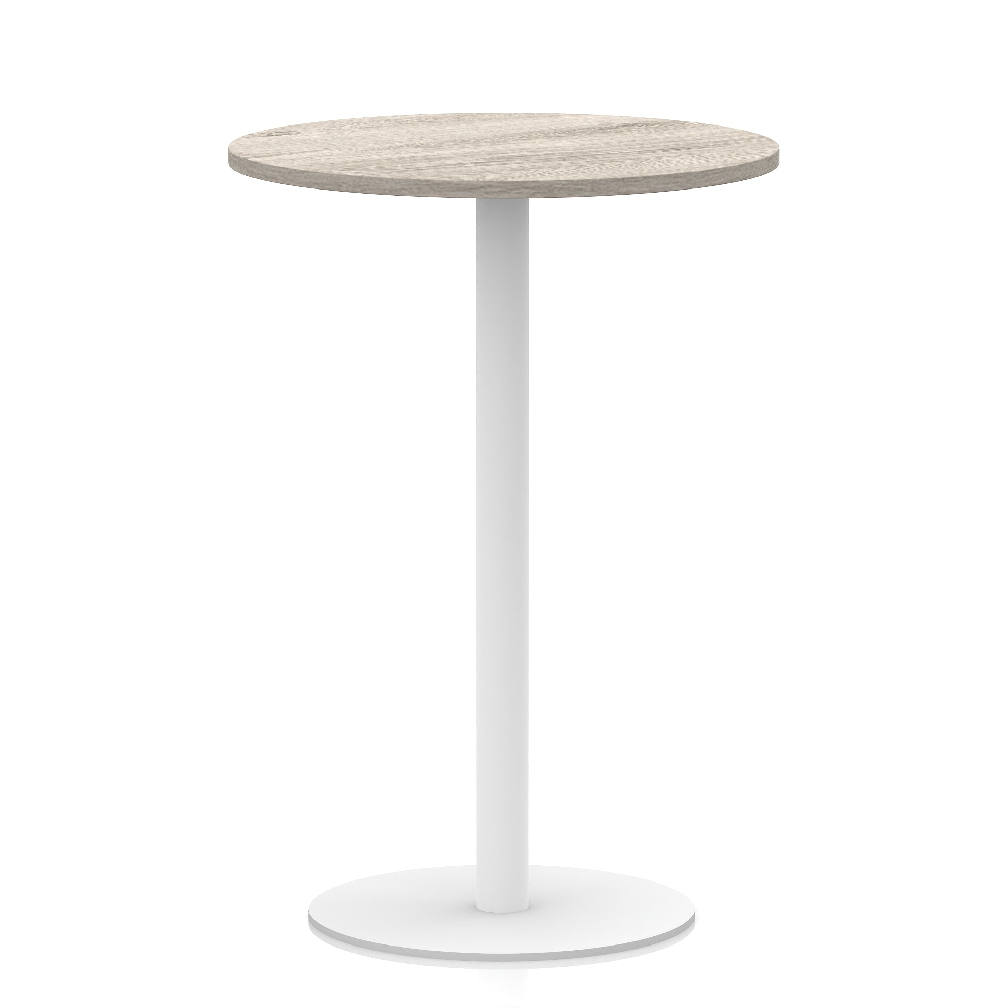 Italia Round Poseur Table with White Leg, Multiple Colours, 600–1200mm Widths, Two Heights, Durable MFC, Self-Assembly, 10 Year Warranty – Modern Office Meeting Table
