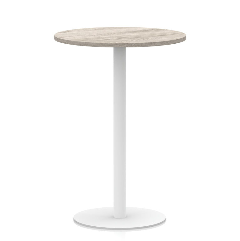 Italia Round Poseur Table with White Leg, Multiple Colours, 600–1200mm Widths, Two Heights, Durable MFC, Self-Assembly, 10 Year Warranty – Modern Office Meeting Table