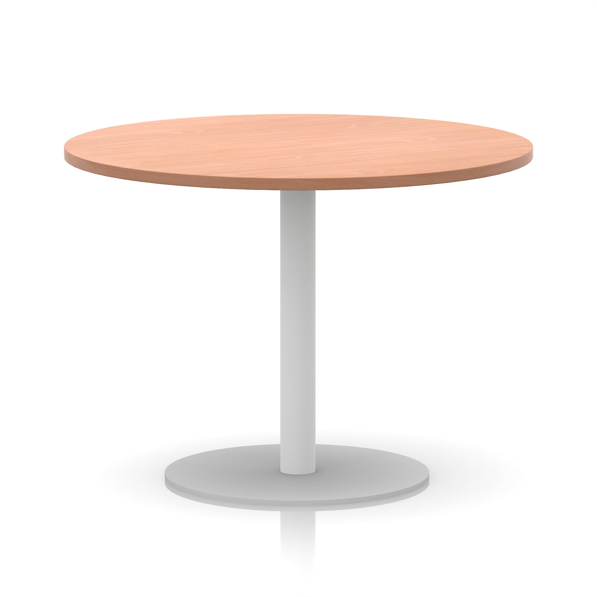 Italia Round Poseur Table with White Leg, Multiple Colours, 600–1200mm Widths, Two Heights, Durable MFC, Self-Assembly, 10 Year Warranty – Modern Office Meeting Table