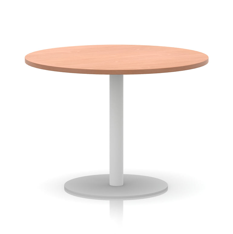 Italia Round Poseur Table with White Leg, Multiple Colours, 600–1200mm Widths, Two Heights, Durable MFC, Self-Assembly, 10 Year Warranty – Modern Office Meeting Table