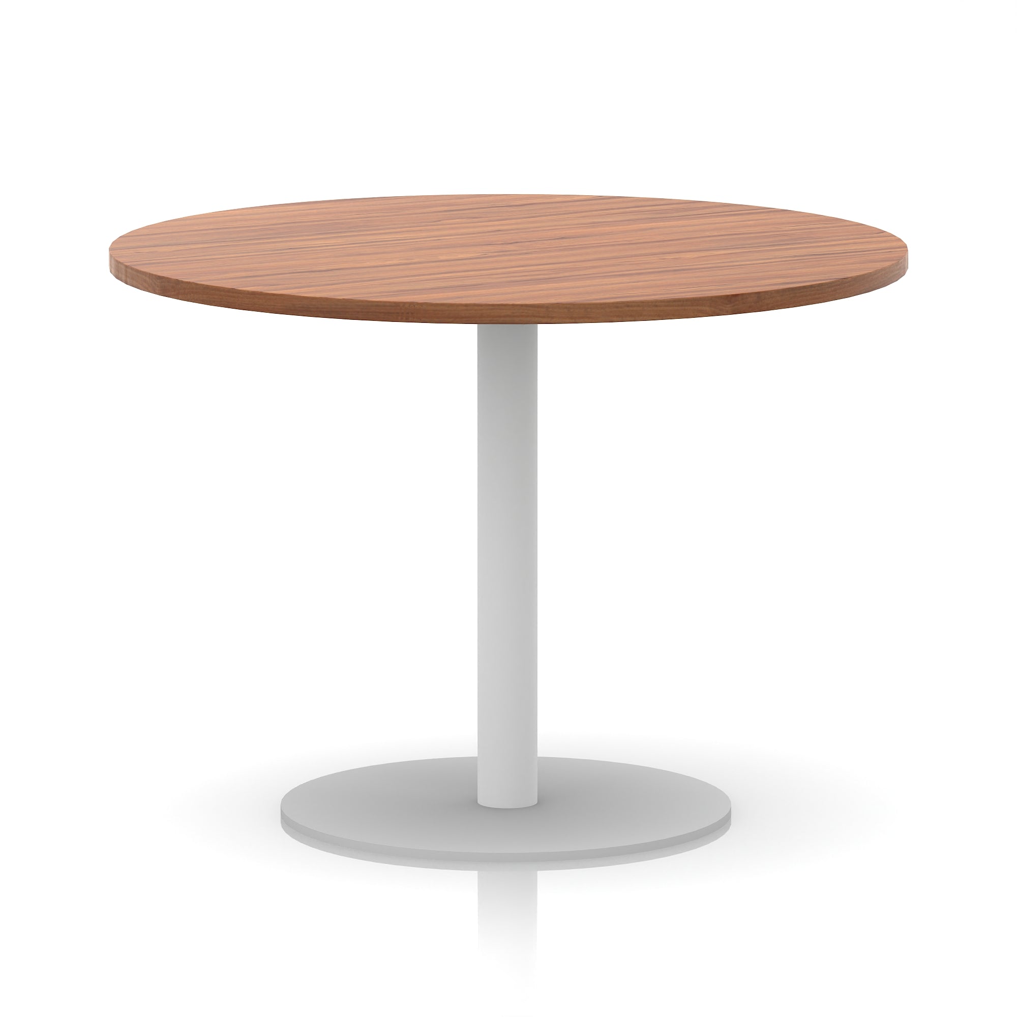 Italia Round Poseur Table with White Leg, Multiple Colours, 600–1200mm Widths, Two Heights, Durable MFC, Self-Assembly, 10 Year Warranty – Modern Office Meeting Table