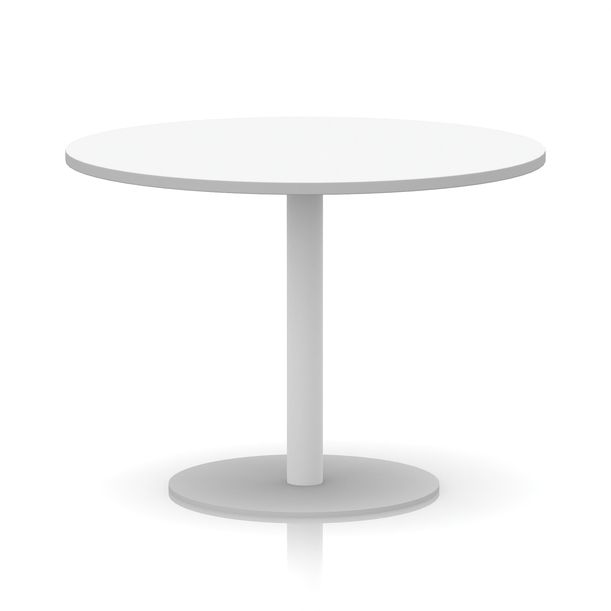 Italia Round Poseur Table with White Leg, Multiple Colours, 600–1200mm Widths, Two Heights, Durable MFC, Self-Assembly, 10 Year Warranty – Modern Office Meeting Table