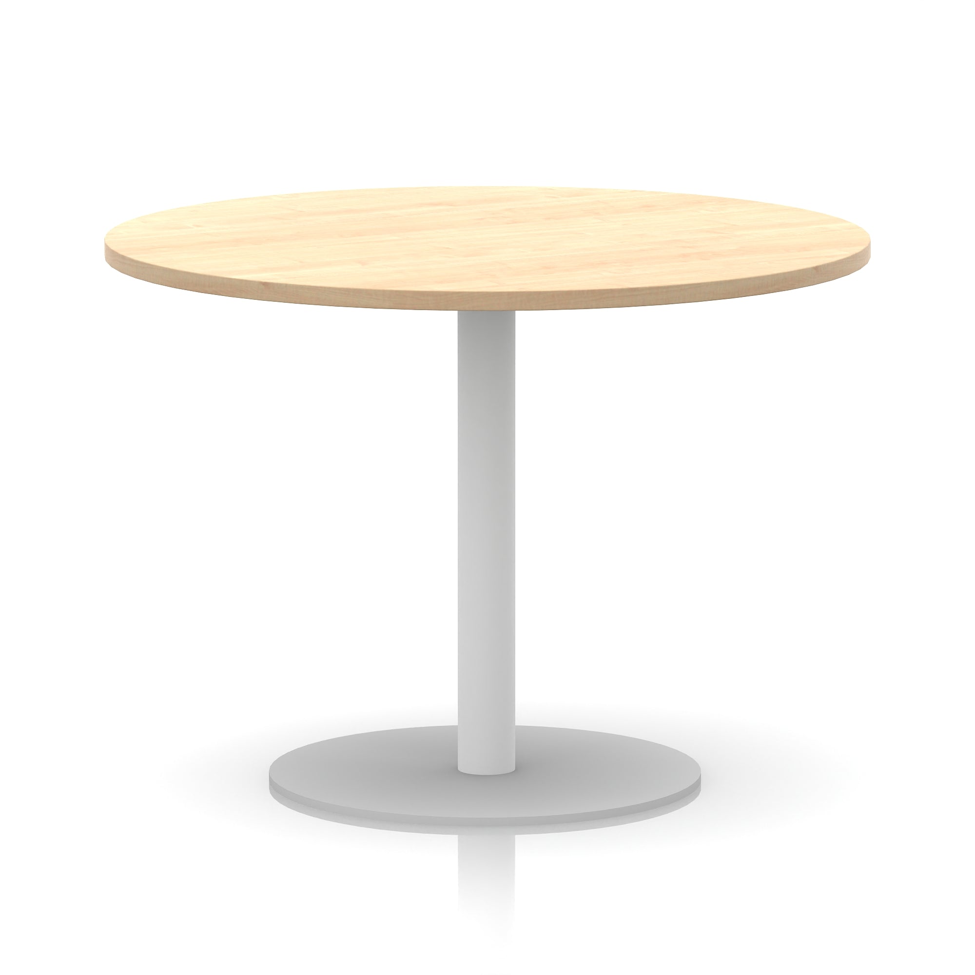 Italia Round Poseur Table with White Leg, Multiple Colours, 600–1200mm Widths, Two Heights, Durable MFC, Self-Assembly, 10 Year Warranty – Modern Office Meeting Table