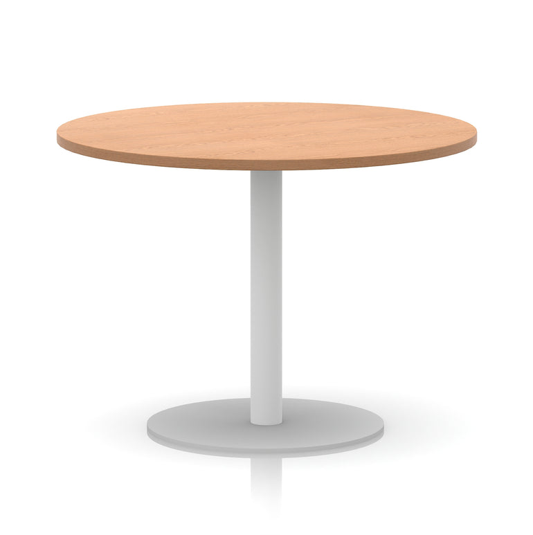 Italia Round Poseur Table with White Leg, Multiple Colours, 600–1200mm Widths, Two Heights, Durable MFC, Self-Assembly, 10 Year Warranty – Modern Office Meeting Table