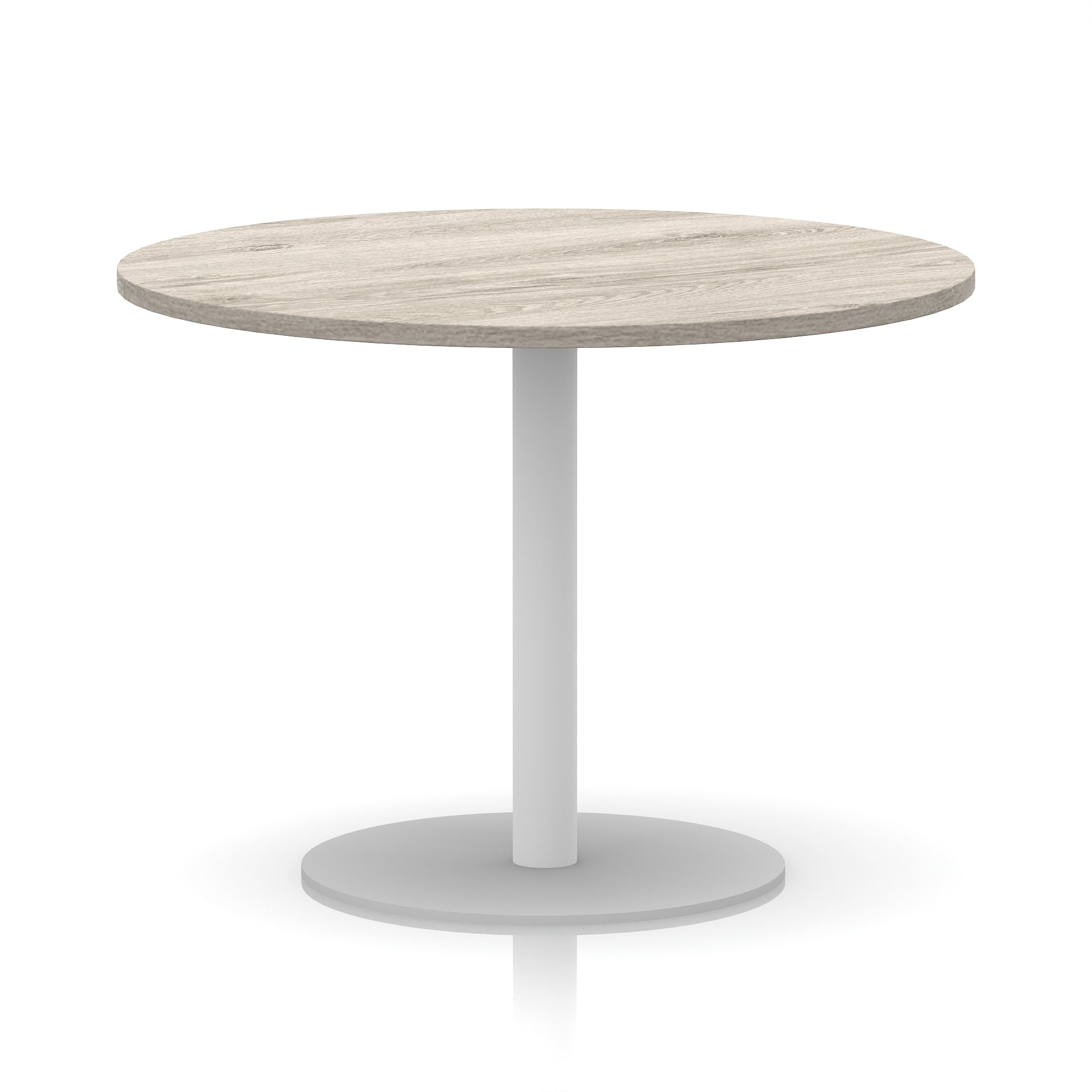 Italia Round Poseur Table with White Leg, Multiple Colours, 600–1200mm Widths, Two Heights, Durable MFC, Self-Assembly, 10 Year Warranty – Modern Office Meeting Table