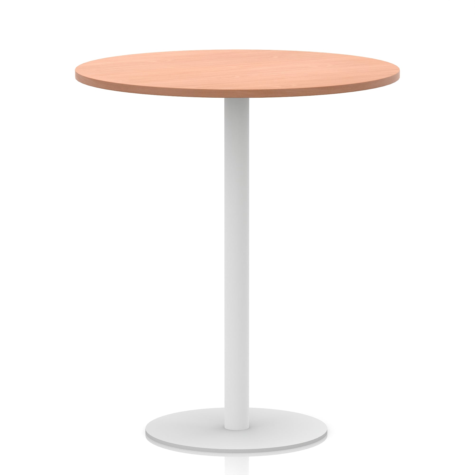 Italia Round Poseur Table with White Leg, Multiple Colours, 600–1200mm Widths, Two Heights, Durable MFC, Self-Assembly, 10 Year Warranty – Modern Office Meeting Table