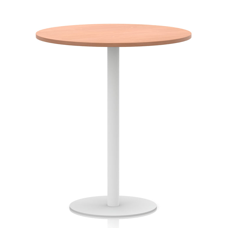 Italia Round Poseur Table with White Leg, Multiple Colours, 600–1200mm Widths, Two Heights, Durable MFC, Self-Assembly, 10 Year Warranty – Modern Office Meeting Table