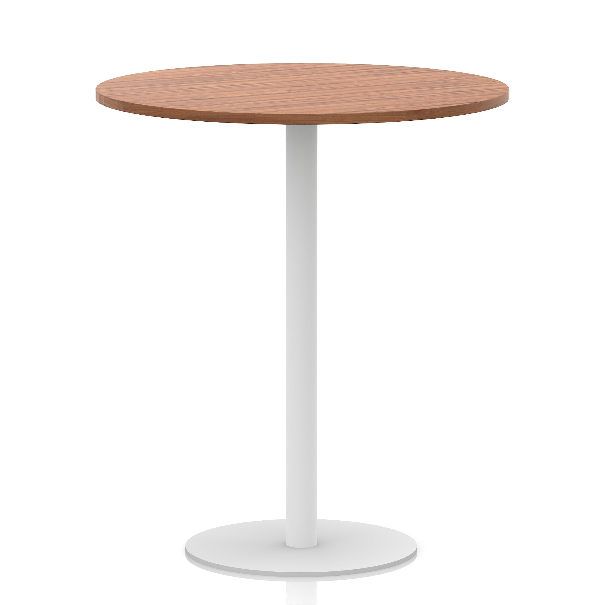 Italia Round Poseur Table with White Leg, Multiple Colours, 600–1200mm Widths, Two Heights, Durable MFC, Self-Assembly, 10 Year Warranty – Modern Office Meeting Table