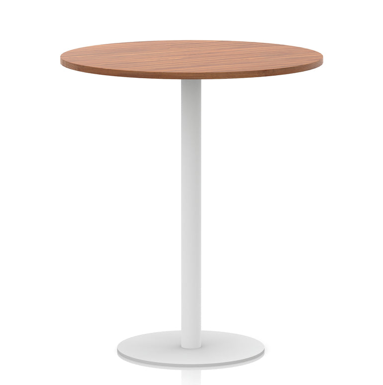 Italia Round Poseur Table with White Leg, Multiple Colours, 600–1200mm Widths, Two Heights, Durable MFC, Self-Assembly, 10 Year Warranty – Modern Office Meeting Table