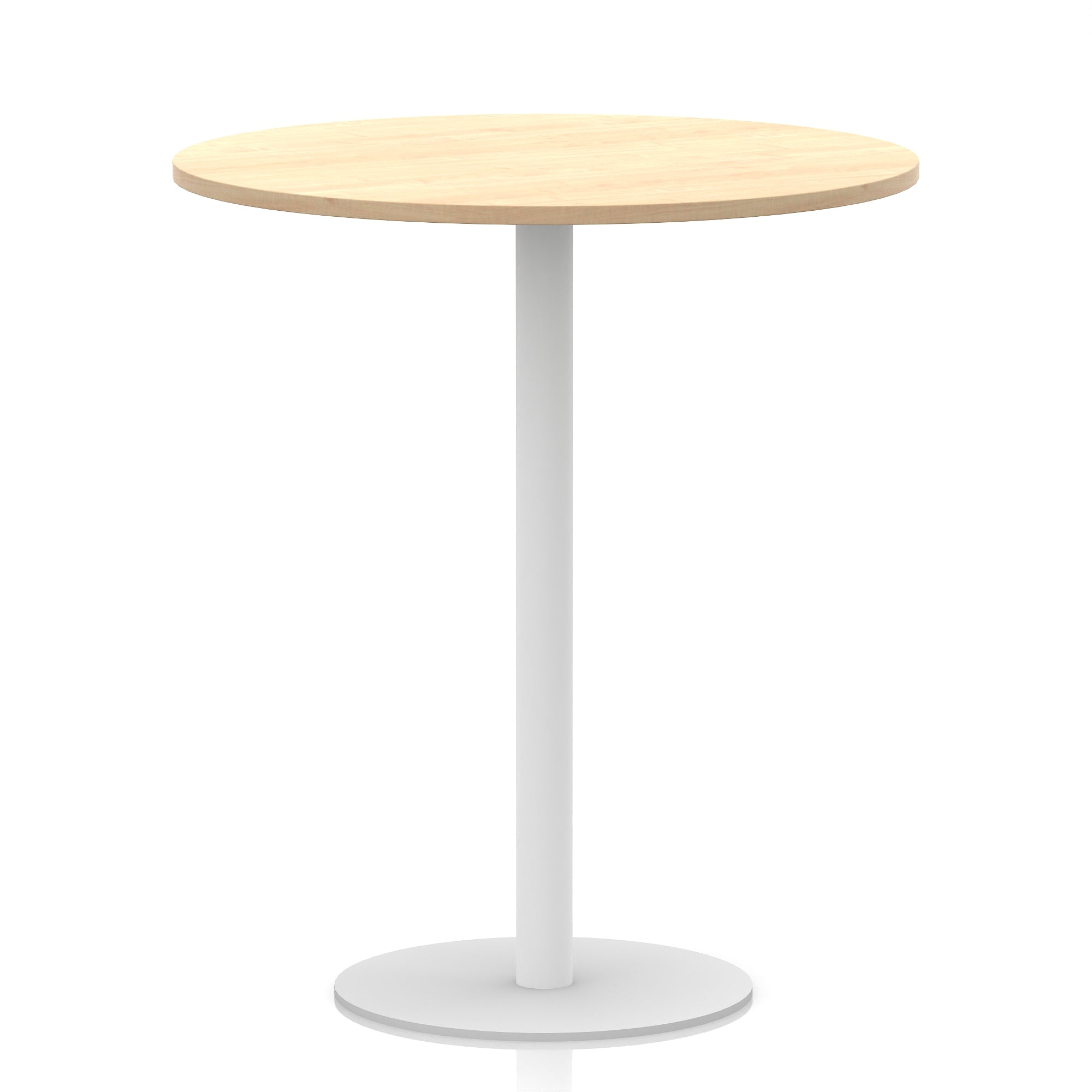 Italia Round Poseur Table with White Leg, Multiple Colours, 600–1200mm Widths, Two Heights, Durable MFC, Self-Assembly, 10 Year Warranty – Modern Office Meeting Table