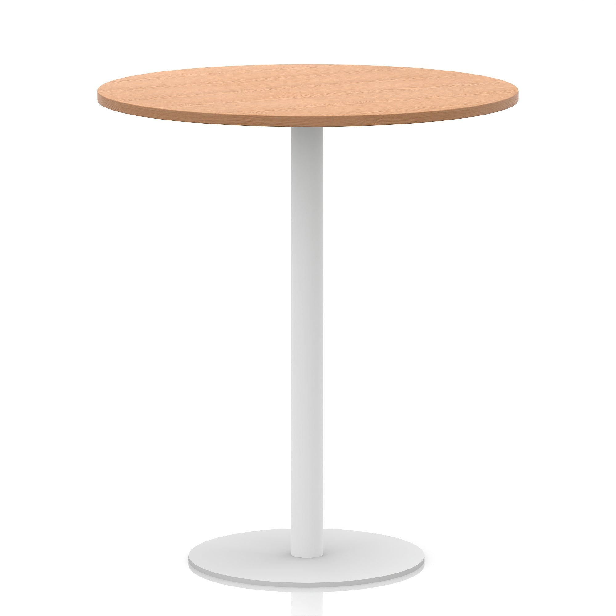 Italia Round Poseur Table with White Leg, Multiple Colours, 600–1200mm Widths, Two Heights, Durable MFC, Self-Assembly, 10 Year Warranty – Modern Office Meeting Table