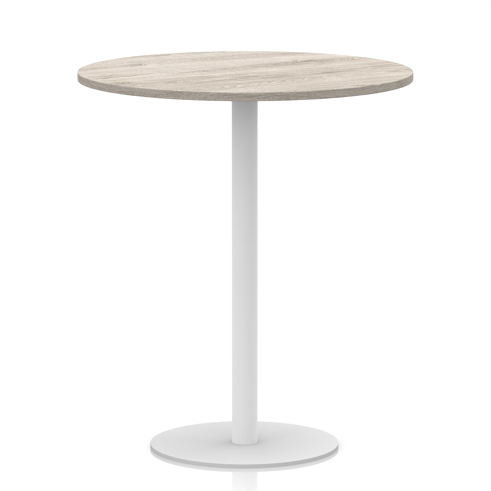 Italia Round Poseur Table with White Leg, Multiple Colours, 600–1200mm Widths, Two Heights, Durable MFC, Self-Assembly, 10 Year Warranty – Modern Office Meeting Table