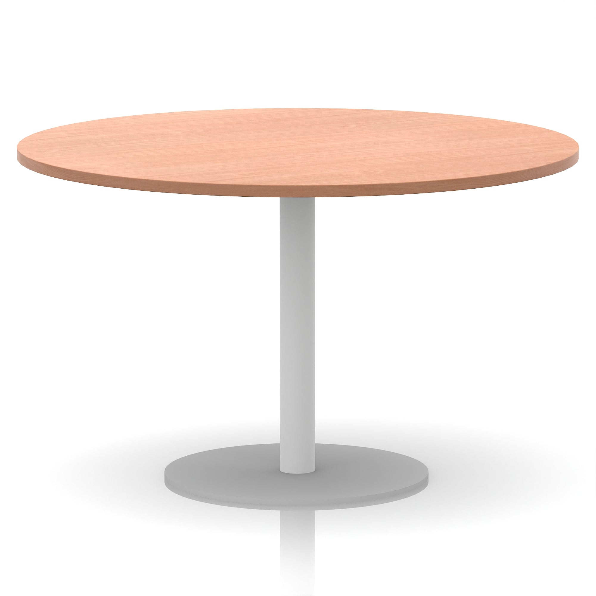 Italia Round Poseur Table with White Leg, Multiple Colours, 600–1200mm Widths, Two Heights, Durable MFC, Self-Assembly, 10 Year Warranty – Modern Office Meeting Table