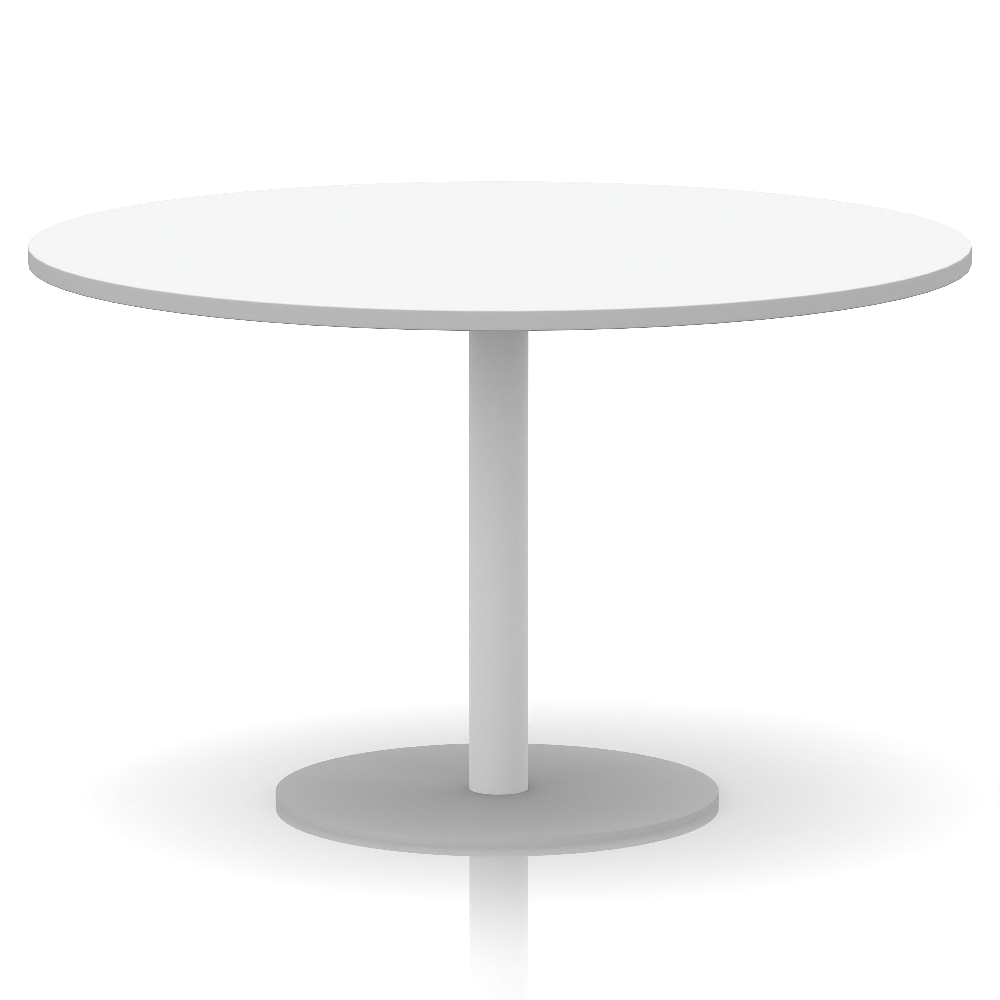 Italia Round Poseur Table with White Leg, Multiple Colours, 600–1200mm Widths, Two Heights, Durable MFC, Self-Assembly, 10 Year Warranty – Modern Office Meeting Table