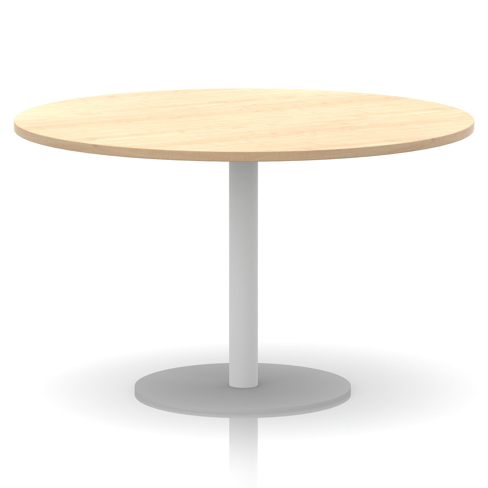 Italia Round Poseur Table with White Leg, Multiple Colours, 600–1200mm Widths, Two Heights, Durable MFC, Self-Assembly, 10 Year Warranty – Modern Office Meeting Table