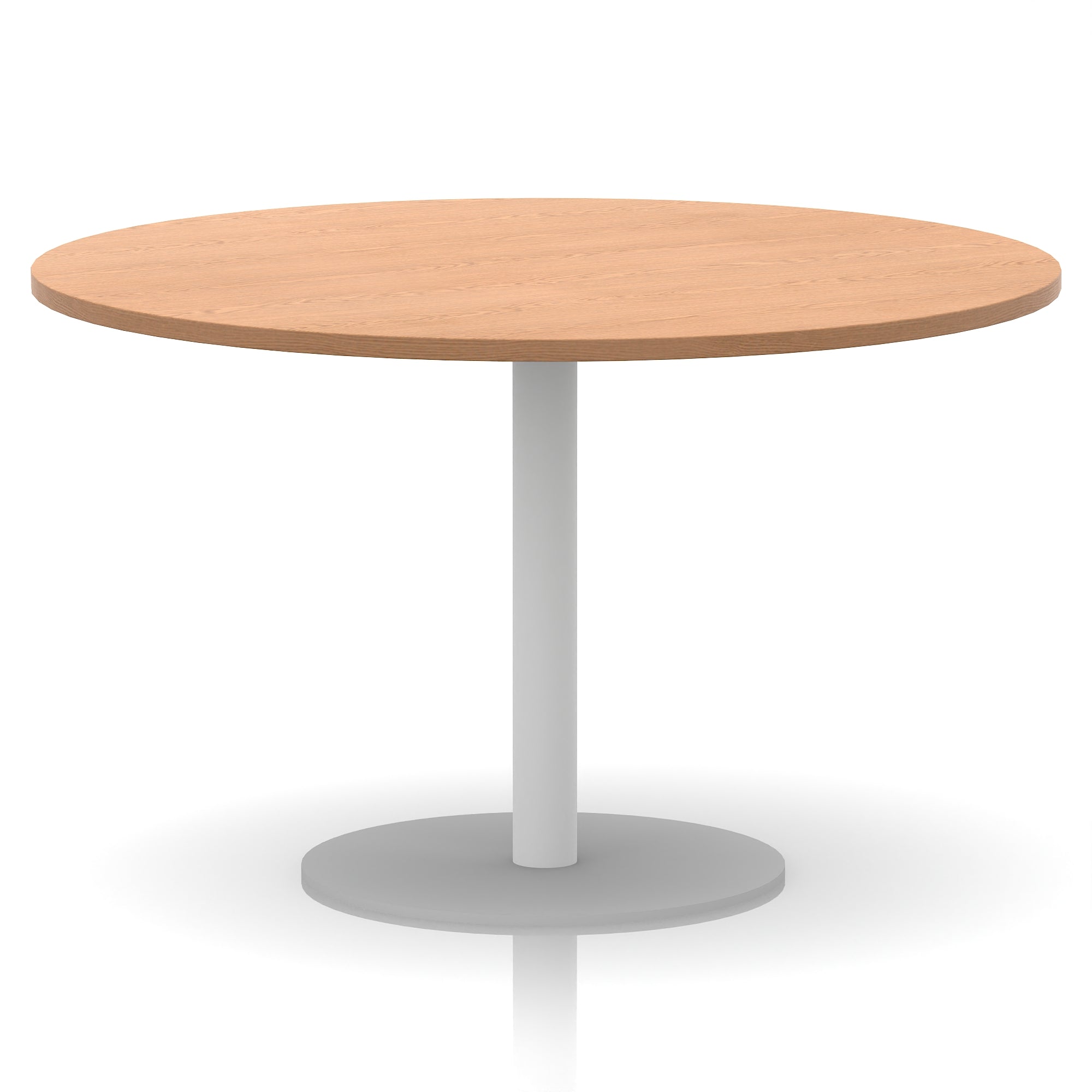 Italia Round Poseur Table with White Leg, Multiple Colours, 600–1200mm Widths, Two Heights, Durable MFC, Self-Assembly, 10 Year Warranty – Modern Office Meeting Table