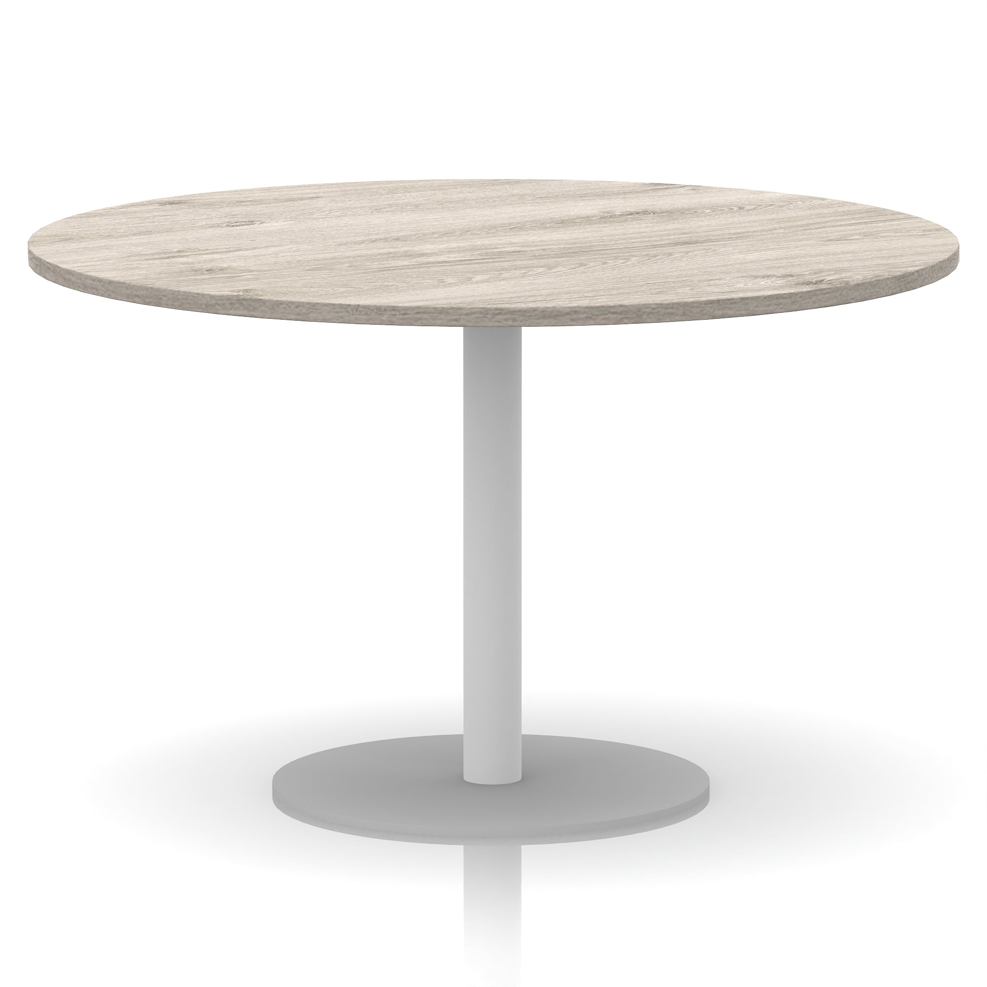 Italia Round Poseur Table with White Leg, Multiple Colours, 600–1200mm Widths, Two Heights, Durable MFC, Self-Assembly, 10 Year Warranty – Modern Office Meeting Table