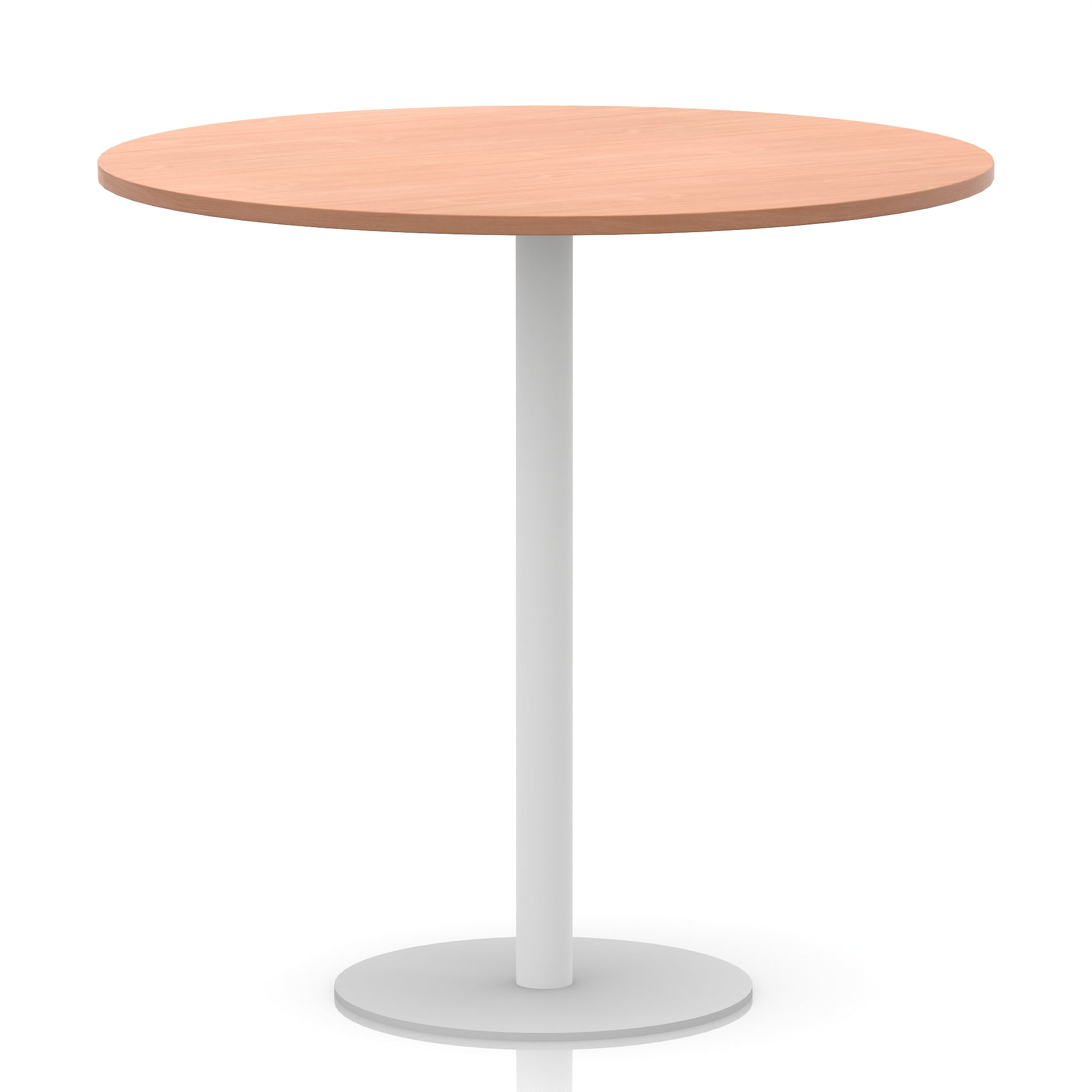 Italia Round Poseur Table with White Leg, Multiple Colours, 600–1200mm Widths, Two Heights, Durable MFC, Self-Assembly, 10 Year Warranty – Modern Office Meeting Table