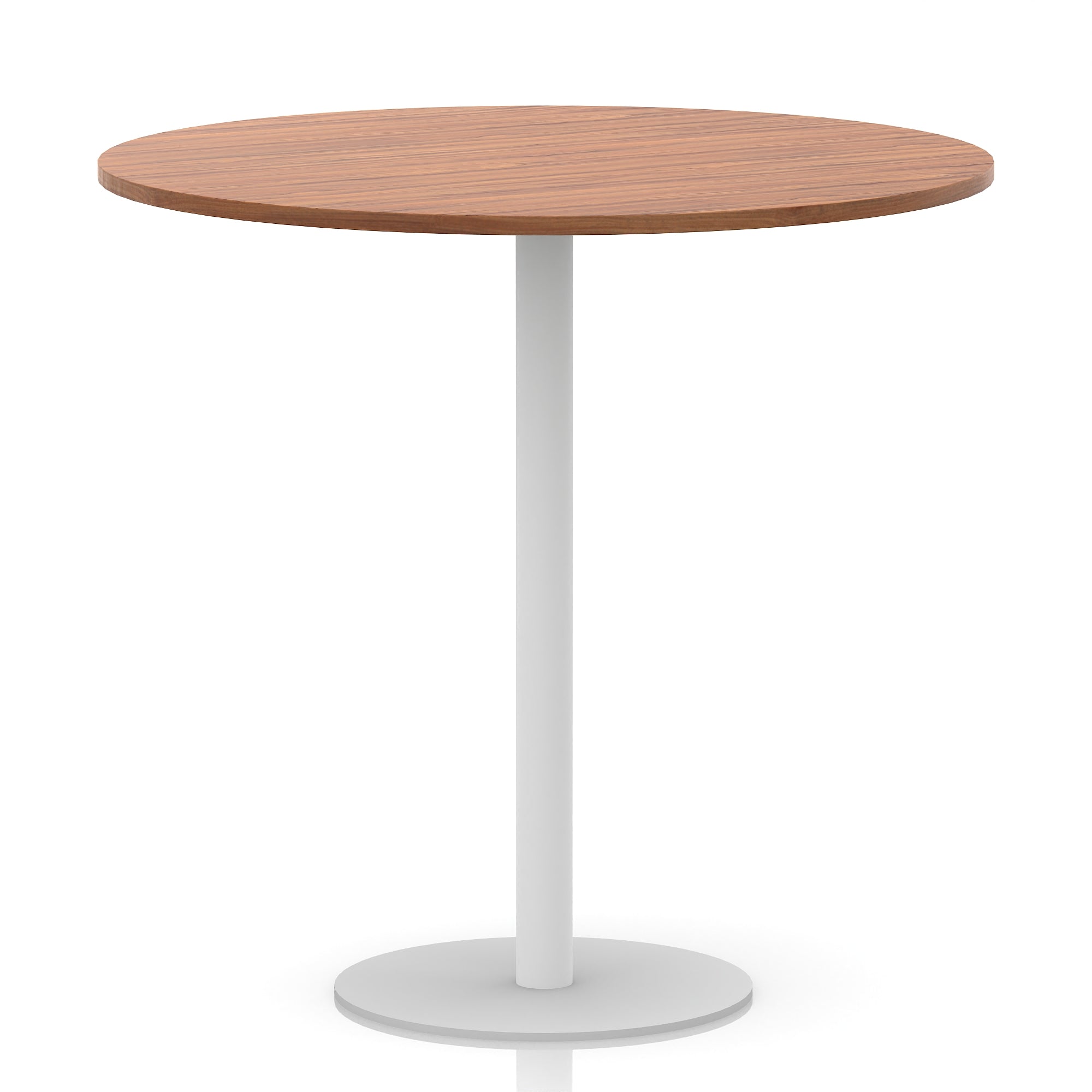 Italia Round Poseur Table with White Leg, Multiple Colours, 600–1200mm Widths, Two Heights, Durable MFC, Self-Assembly, 10 Year Warranty – Modern Office Meeting Table