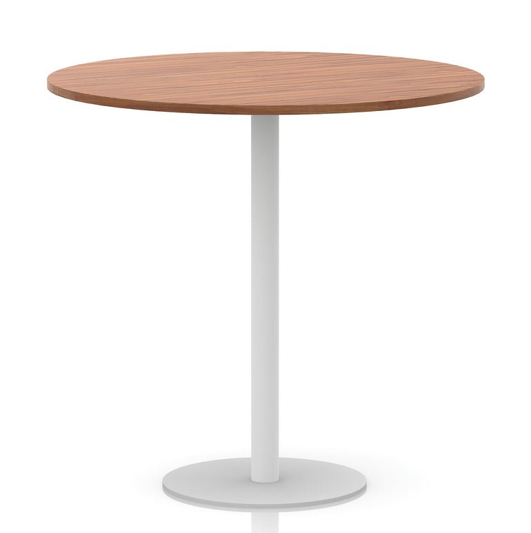Italia Round Poseur Table with White Leg, Multiple Colours, 600–1200mm Widths, Two Heights, Durable MFC, Self-Assembly, 10 Year Warranty – Modern Office Meeting Table