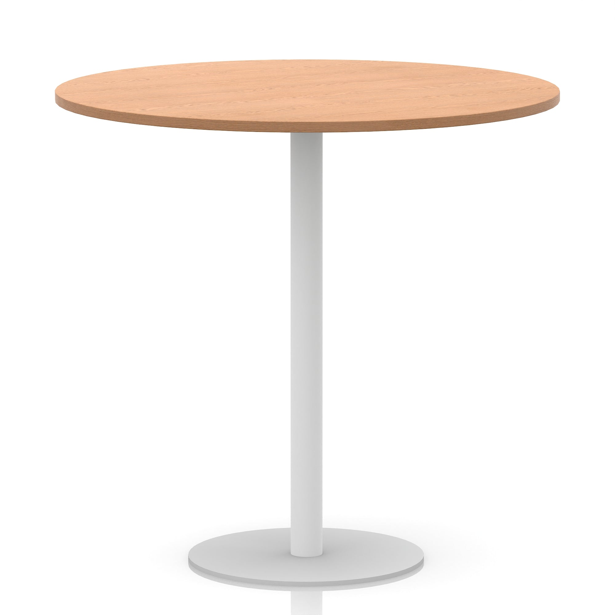 Italia Round Poseur Table with White Leg, Multiple Colours, 600–1200mm Widths, Two Heights, Durable MFC, Self-Assembly, 10 Year Warranty – Modern Office Meeting Table