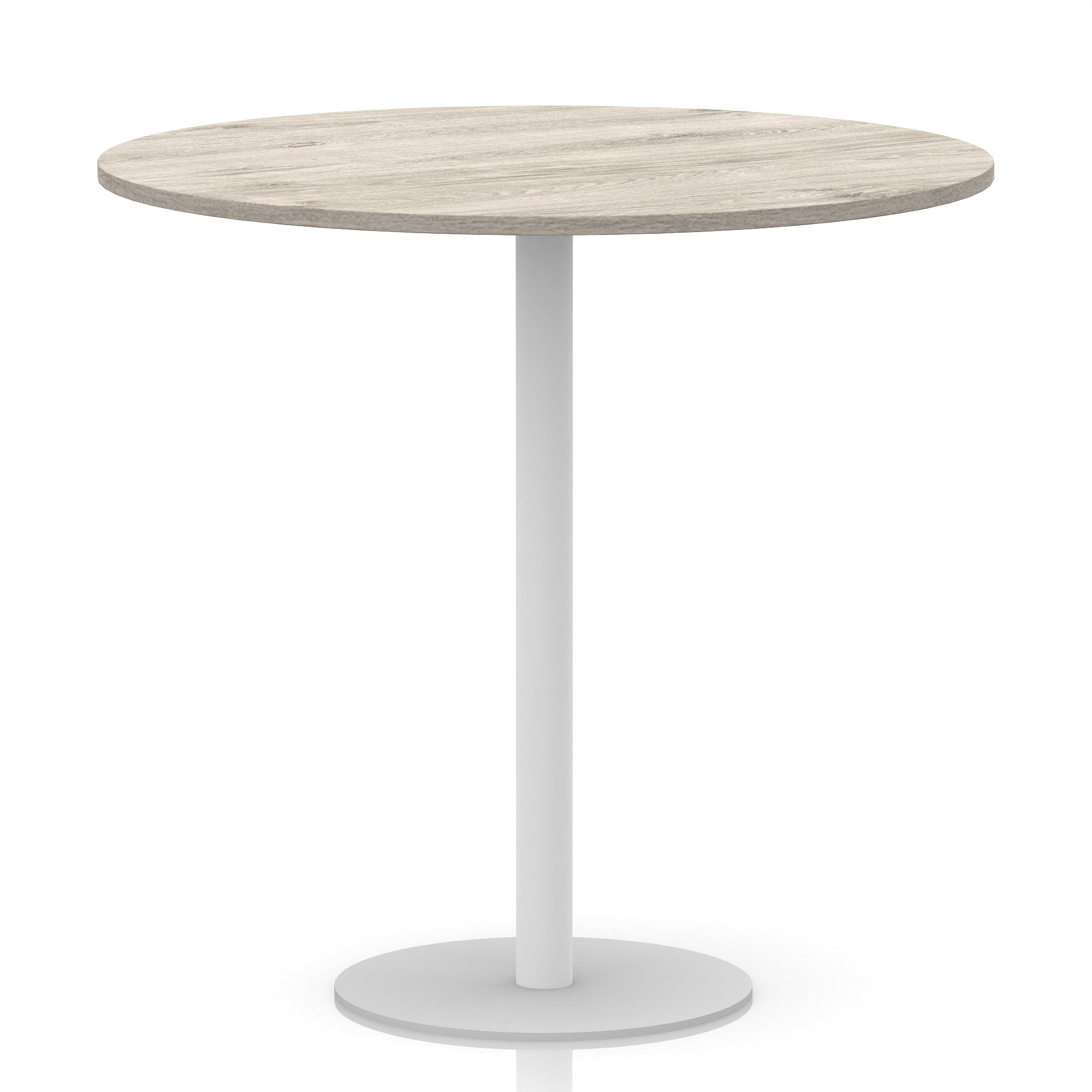 Italia Round Poseur Table with White Leg, Multiple Colours, 600–1200mm Widths, Two Heights, Durable MFC, Self-Assembly, 10 Year Warranty – Modern Office Meeting Table