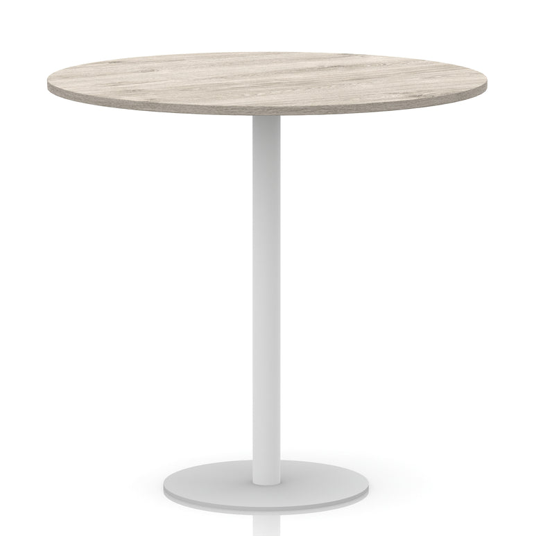 Italia Round Poseur Table with White Leg, Multiple Colours, 600–1200mm Widths, Two Heights, Durable MFC, Self-Assembly, 10 Year Warranty – Modern Office Meeting Table