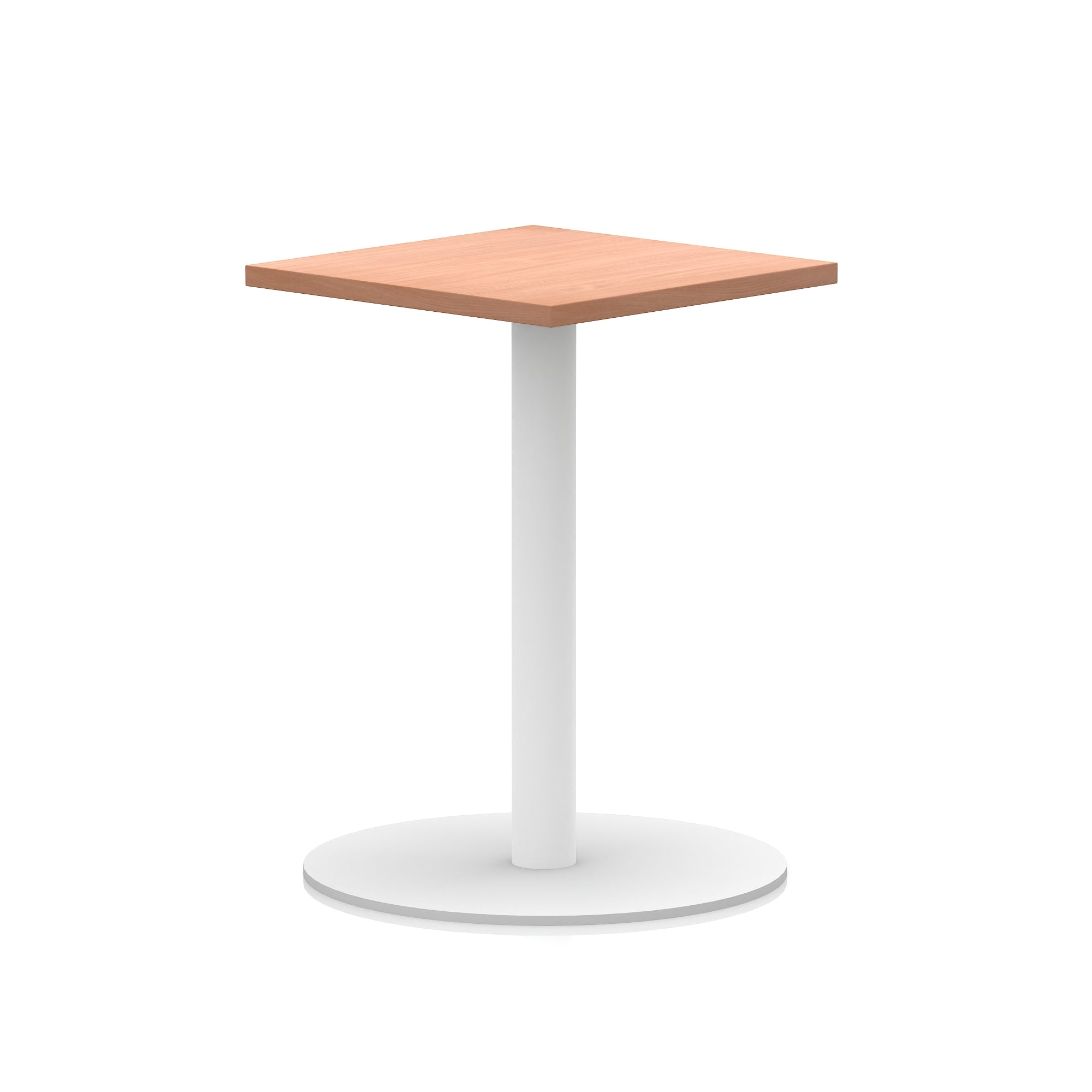Italia Square Poseur Table with White Legs, Multiple Finishes, Widths 600–1000mm, Standard or Poseur Height, Durable MFC, 10 Year Warranty, Self-Assembly