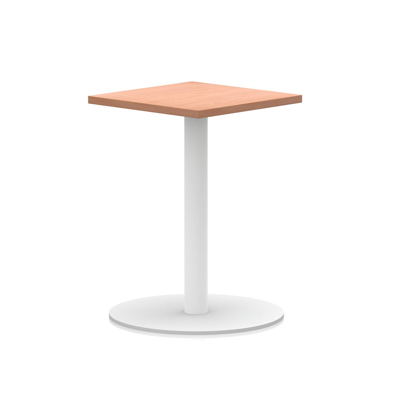 Italia Square Poseur Table with White Legs, Multiple Finishes, Widths 600–1000mm, Standard or Poseur Height, Durable MFC, 10 Year Warranty, Self-Assembly