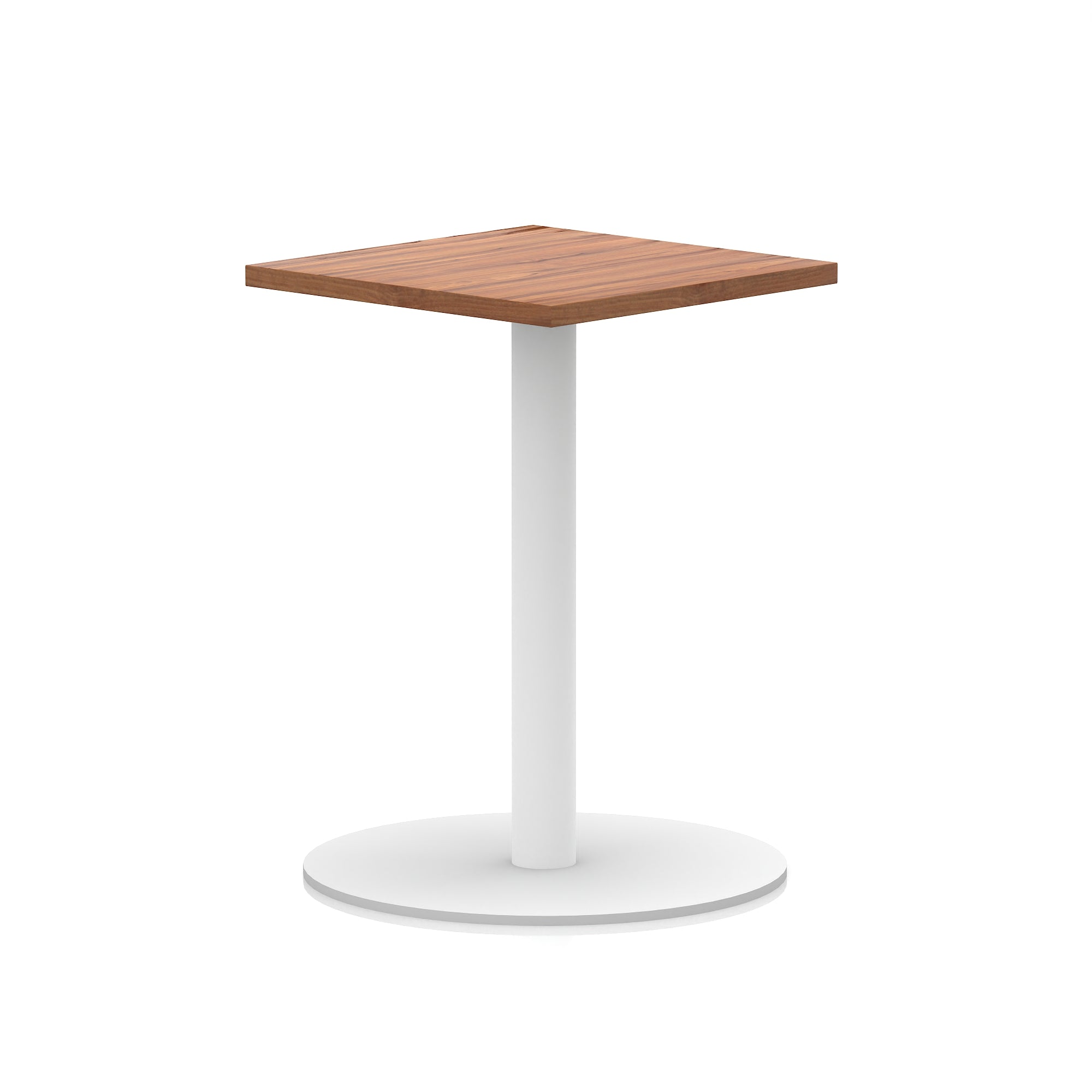 Italia Square Poseur Table with White Legs, Multiple Finishes, Widths 600–1000mm, Standard or Poseur Height, Durable MFC, 10 Year Warranty, Self-Assembly
