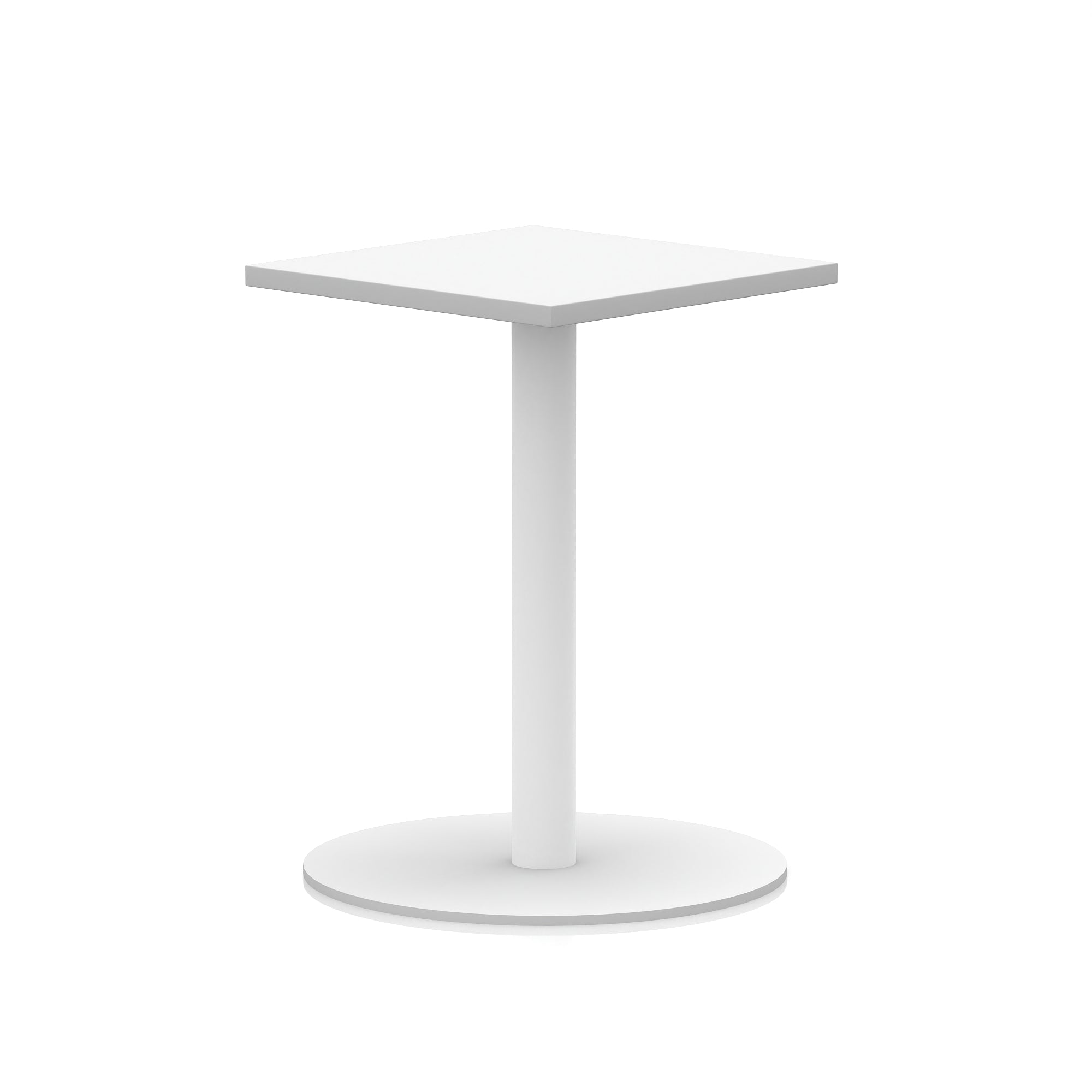 Italia Square Poseur Table with White Legs, Multiple Finishes, Widths 600–1000mm, Standard or Poseur Height, Durable MFC, 10 Year Warranty, Self-Assembly