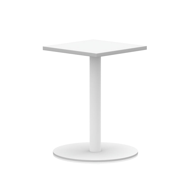 Italia Square Poseur Table with White Legs, Multiple Finishes, Widths 600–1000mm, Standard or Poseur Height, Durable MFC, 10 Year Warranty, Self-Assembly
