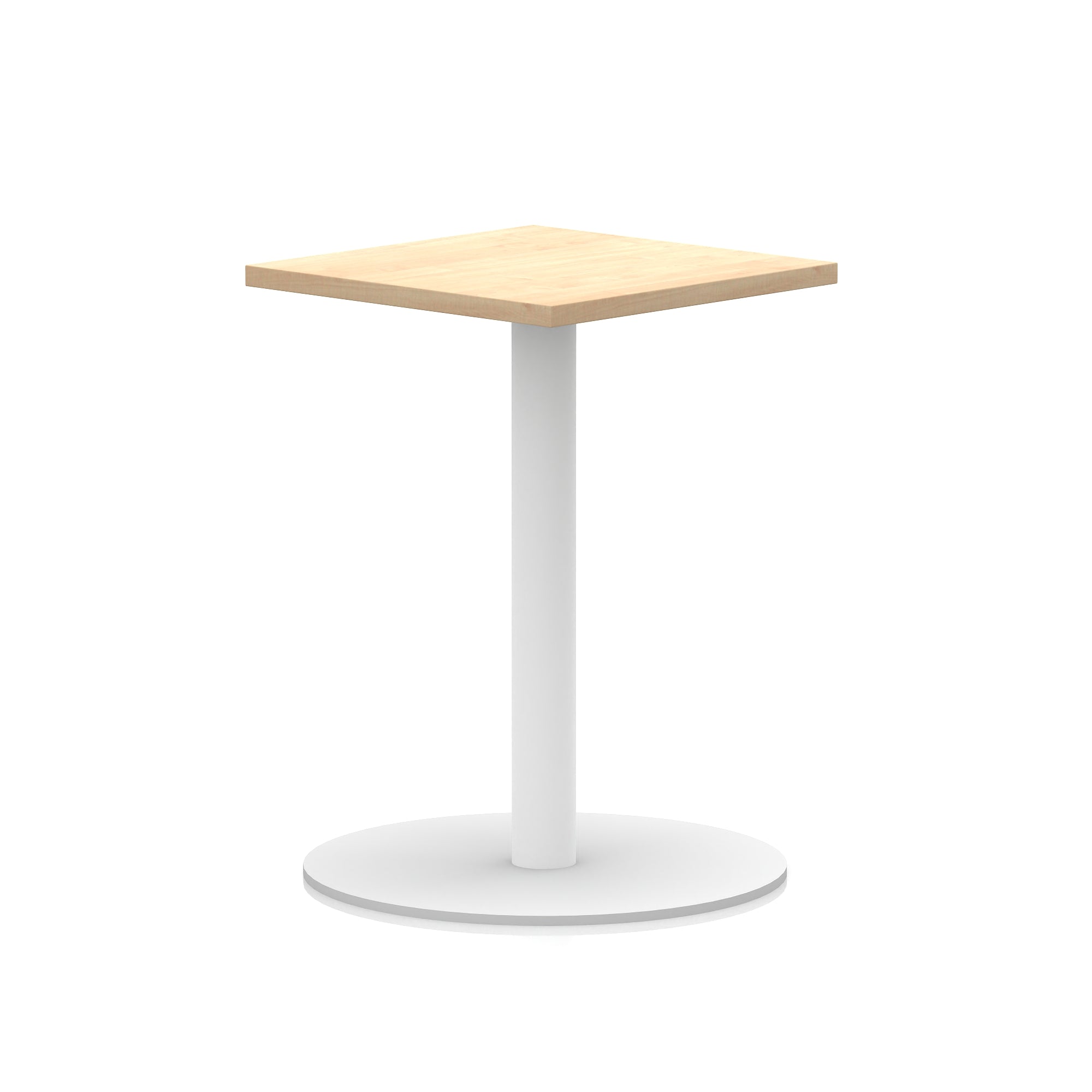Italia Square Poseur Table with White Legs, Multiple Finishes, Widths 600–1000mm, Standard or Poseur Height, Durable MFC, 10 Year Warranty, Self-Assembly
