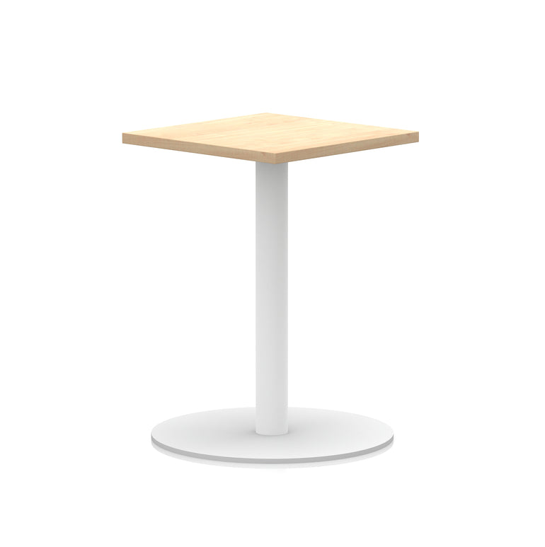 Italia Square Poseur Table with White Legs, Multiple Finishes, Widths 600–1000mm, Standard or Poseur Height, Durable MFC, 10 Year Warranty, Self-Assembly